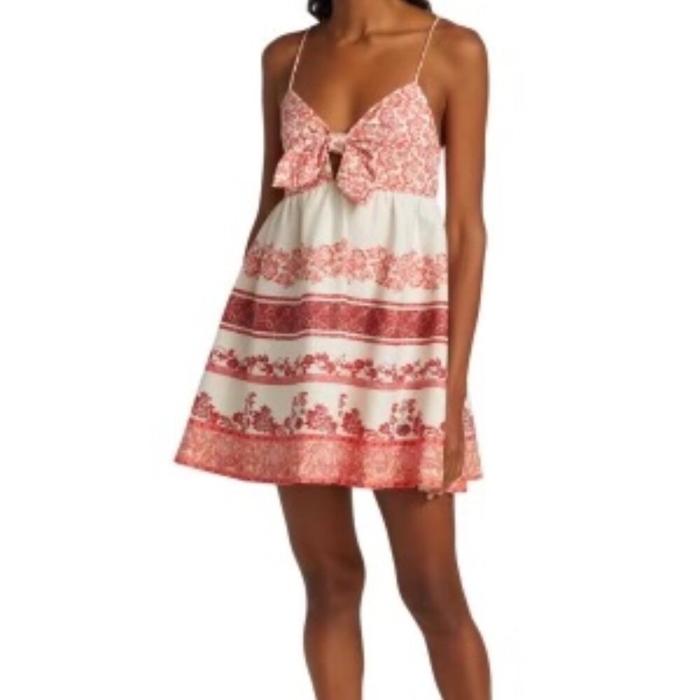 Alice + Olivia Melvina Tie-Front Mini Dress (Size 10)